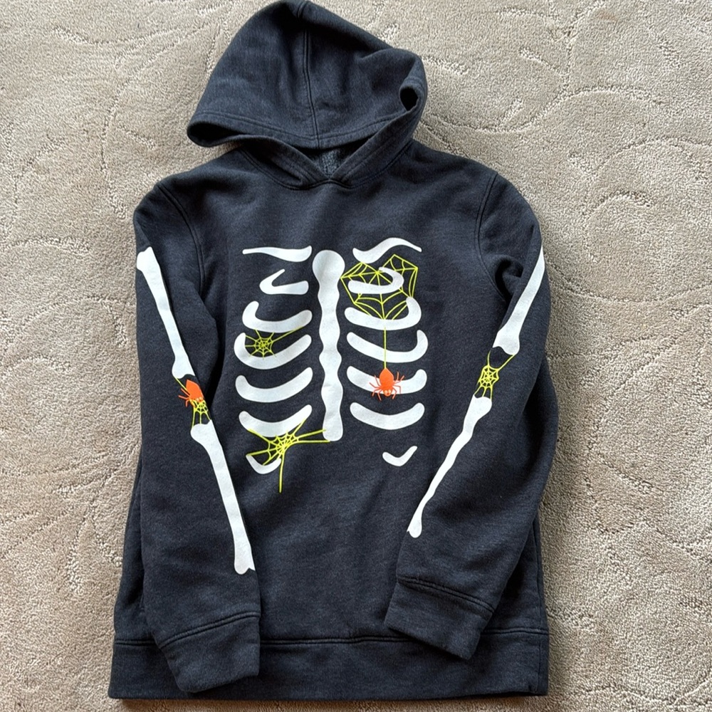 Cat & Jack Boy/Girl Size L (12-14) Halloween Skeleton Hoodie